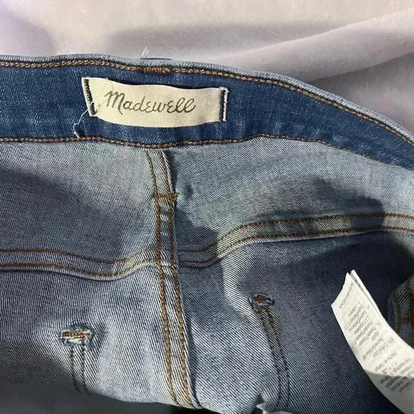 Madewell 10" High-Rise Skinny Crop Blue Jeans Button-Front Size 32 - Picture 4 of 6